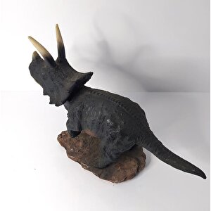Triceratops Dinazor Hayvan Biblo Heykel Ev Ofis Dekorasyon 3d Görünümlü