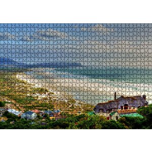 Atlantik Okyanusunda Sahil Kasabası Puzzle Yapboz Mdf Ahşap 1000 Parça