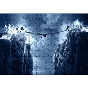 Everest Ölümcül Köprü Ve Dağcılar Puzzle Yapboz Mdf Ahşap 120 Parça