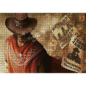 Batıdaki En Hızlı Kovboy Görseli Puzzle Yapboz Mdf Ahşap 1000 Parça