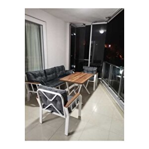 3 1 1 Masalı Dekoratif Bahçe Balkon Mutfak Takımı