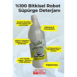 Robotik 1 Litre %100 Bitkisel Akıllı Robot Süpürge Deterjanı Yerli Üretim Temizleyici