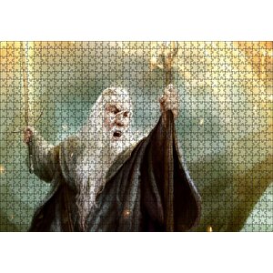 Ak Sakallı Gandalf Kılıcı Ve Asası Puzzle Yapboz Mdf Ahşap 1000 Parça