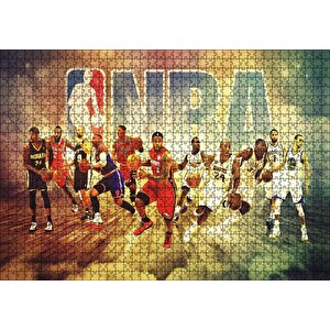 Oyuncuları Ve Basket Topları Puzzle Yapboz Mdf Ahşap 1000 Parça