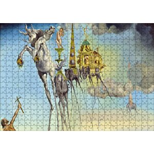 Salvador Dali Ve Gerçeküstü Fil İmgeleri Görseli Puzzle Yapboz Mdf Ahşap 500 Parça