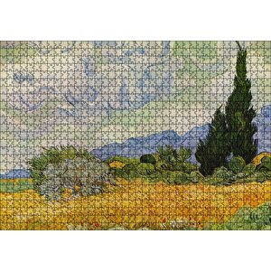 Vincent Van Gogh Selvili Buğday Tarlası Puzzle Yapboz Mdf Ahşap 1000 Parça