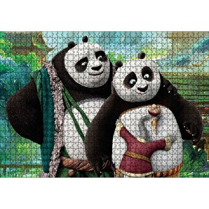 Li Shan Ve Po İle Kung Fu Panda Görseli Puzzle Yapboz Mdf Ahşap 1000 Parça