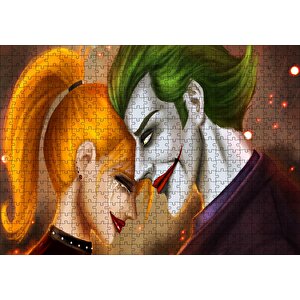 Joker And Harley Quinn Görseli Puzzle Yapboz Mdf Ahşap 500 Parça