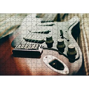 Elektrogitar Yakın Çekim Puzzle Yapboz Mdf Ahşap 255 Parça