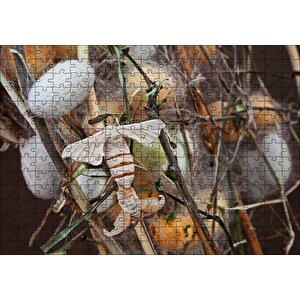 İpek Böceği Ve Kozası Görseli Puzzle Yapboz Mdf Ahşap 255 Parça