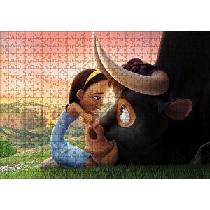 Boğa Ferdinand Ve Kız Puzzle Yapboz Mdf Ahşap 500 Parça
