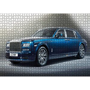 Mavi Rolls Royce Görseli Puzzle Yapboz Mdf Ahşap 1000 Parça