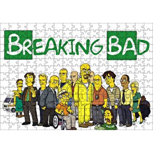 Breaking Bad Simpsons Stili Karikatürize Puzzle Yapboz Mdf Ahşap 255 Parça