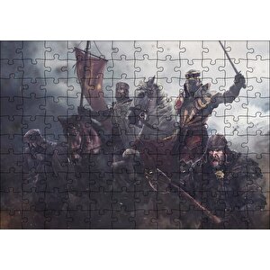 Hayat Feodaldir At Zırh Savaş Görseli Puzzle Yapboz Mdf Ahşap 120 Parça