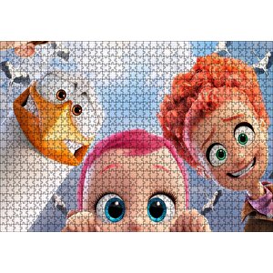 Leylek Animasyonundan Üç Karekter Görseli Puzzle Yapboz Mdf Ahşap 1000 Parça