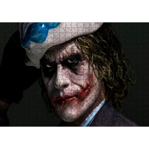 Joker Portre Makyaj Görseli Puzzle Yapboz Mdf Ahşap 500 Parça