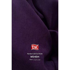 Fon Perde 1x3 Sık Pile Narden Soft Mürdüm 2 Adet Kırlent Kılıfı + 2 Adet Bağlama Kuşağı Hediye 125x250 cm