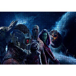 Guardians Of The Galaxy 4 Kahraman Puzzle Yapboz Mdf Ahşap 1000 Parça