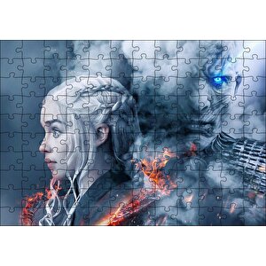 Game Of Thrones Daenerys Targaryen Ve Night King Puzzle Yapboz Mdf Ahşap 120 Parça