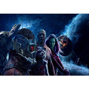 Guardians Of The Galaxy 4 Kahraman Puzzle Yapboz Mdf Ahşap 120 Parça