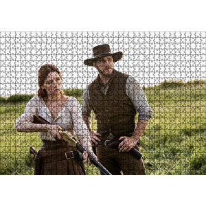 The Magnificent Seven Chris Pratt & Haley Bennett Puzzle Yapboz Mdf Ahşap 1000 Parça