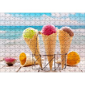 Masada Kornet Dondurmalar Flu Sahil Arka Plan Puzzle Yapboz Mdf Ahşap 255 Parça