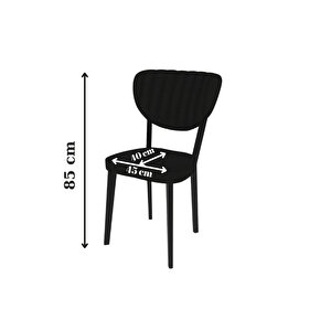 6 Adet Elma Serisi Babyface Kumaş Metal Gövde Sandalye Ve 80x120 Sabit Yemek Masası Takımı