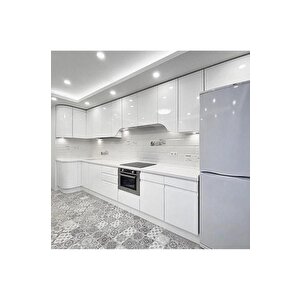 Parlak Beyaz 50x100cm Yapışkanlı Folyo Mutfak Dolap Ve Mobilya Kaplama Folyosu