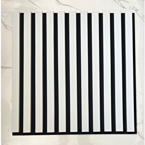 50x50cm 1 Adet Siyah Beyaz Akustik Panel 3mm Keçe Ve 8mm Mdflam Salon Ofis Duvar Çıtası Paneli Bolu