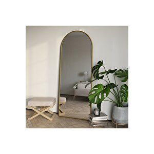Oval Kesimli Metal Boy Aynası 180x60 Altın