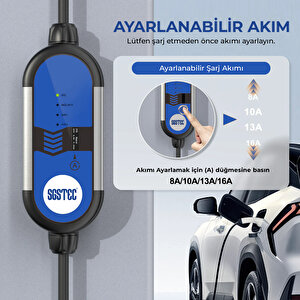 SGSTEC EV Type2 3,5kW 16A Taşınabilir Elektrikli Araç Şarj Cihazı