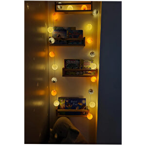 Led Işıklı Aydınlatma Toplar 3 Metre 20 Top Dekoratif Gece Lambası Sarı