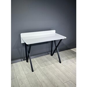 Rüya Beyaz Çalışma Masası Siyah Ayak