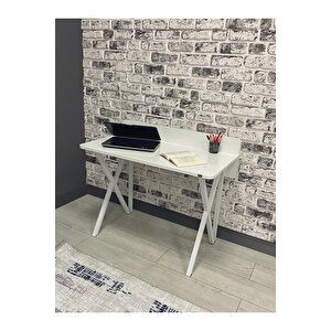 Rüya Beyaz Çalışma Masası Beyaz Ayak Beyaz/Beyaz