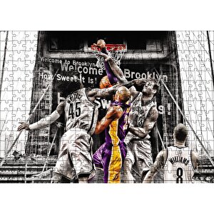 Kobe Bryant Mücadele Puzzle Yapboz Mdf Ahşap 255 Parça