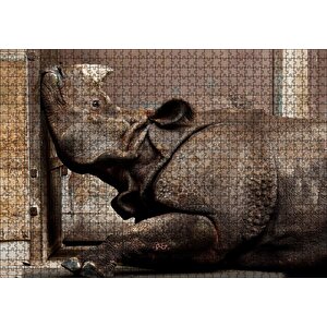 Hint Gergedanı Puzzle Yapboz Mdf Ahşap 1000 Parça