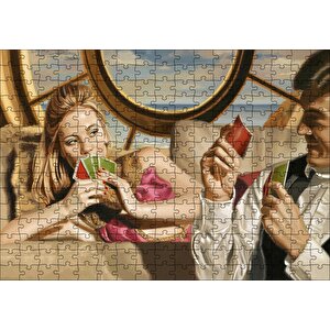 Kağıt Oynayan Çift Puzzle Yapboz Mdf Ahşap 255 Parça