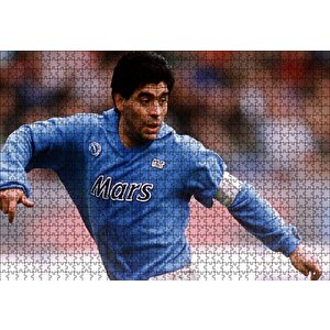 Diego Maradona Napoli 1984 Puzzle Yapboz Mdf Ahşap 1000 Parça