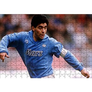 Diego Maradona Napoli 1984 Puzzle Yapboz Mdf Ahşap 255 Parça