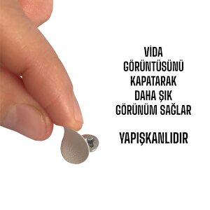 200 Adet Beyaz Vida Kapatıcı  Yapışkanlı Vida Tapası Tıpası Kapağı Vida Gizleyici