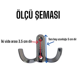 6 Adet Noktalı Askı Krom Portmanto Askı Vestiyer Duvar Askısı Metal Dolap Elbise Askılığı