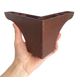 Açelya 6'lı Set 10 Cm Ceviz Mobilya Ünite Çekyat Koltuk Kanepe Ayağı 9.5 X 14.5 Cm Ayarlı M8 Destek Baza Ayak