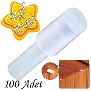 Raf Pimi Plastik Başlı Cam Tutucu Çivisi Mobilya Dolap Pimi Şeffaf (100 Adet)