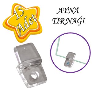 15 Adet  Ayna Tırnağı Cam Ayna Tutucu Plastik Şeffaf