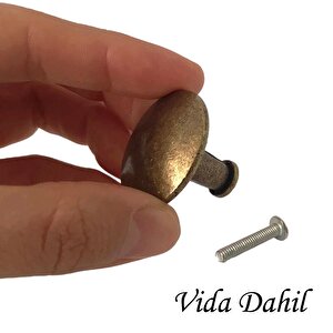 8 Adet Düz Düğme Antik Sarı Kulp Mobilya Çekmece Dolap Kapak Kulbu Metal Kulp Aksesuarları Vidalı