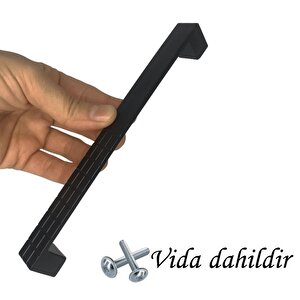 8 Adet Bihter Desenli Kulp 160 Mm Siyah Mutfak Kulpu Çekmece Dolap Kapak Kulbu Metal  Mobilya Dolabı