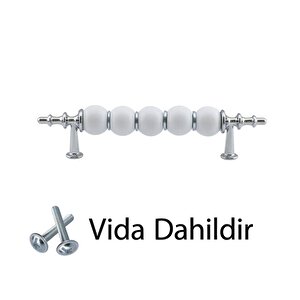 5 Adet İnci Kulp 96 Mm Krom Mutfak Kulpu Çekmece Dolap Kapak Kulbu Metal Mobilya Dolabı Kulpları
