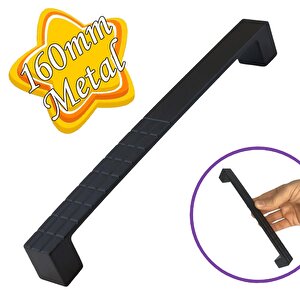 Bihter Desenli Kulp 160 Mm Siyah Mutfak Kulpu Çekmece Dolap Kapak Kulbu Metal  Mobilya Dolabı Kulpları