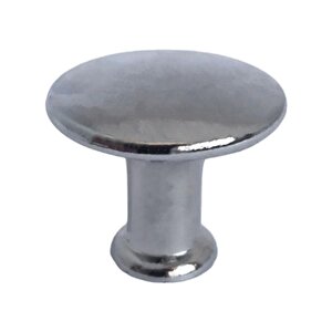 Düz Düğme Krom Kulp Mobilya Çekmece Dolap Kapak Kulbu Metal Kulp Aksesuarları Vidalı (20 Adet)