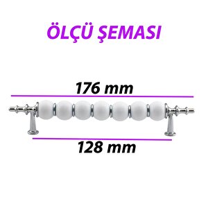 12 Adet İnci Kulp 128 Mm Krom Mutfak Kulpu Çekmece Dolap Kapak Kulbu Metal Mobilya Dolabı Kulpları